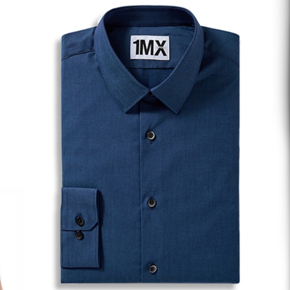 Express 1MX Blue Slim Fit Quick Dry Shirt NWT